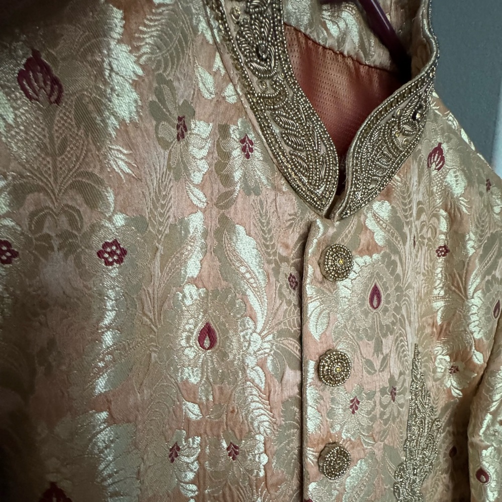 Elegant Gold Embroidered Sherwani LG